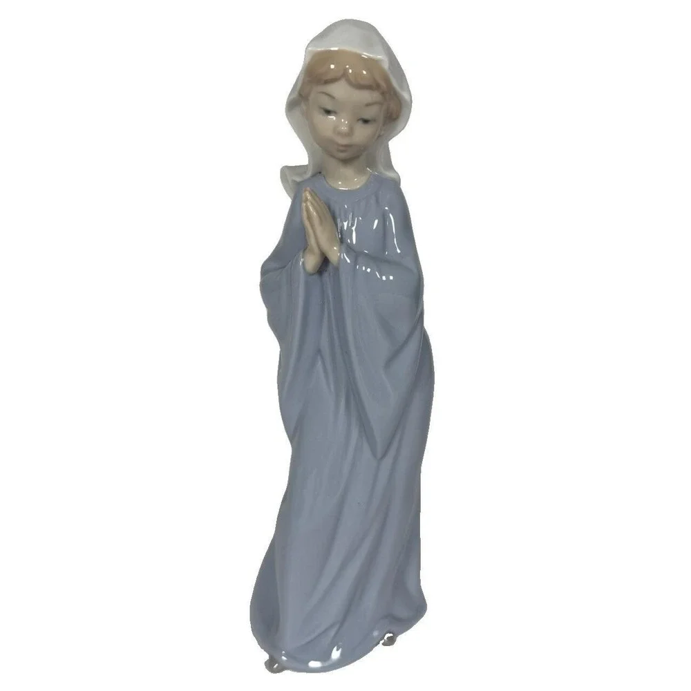 Vintage NAO Lladro #520 Praying Madonna Girl Porcelain Figurine Spain 11